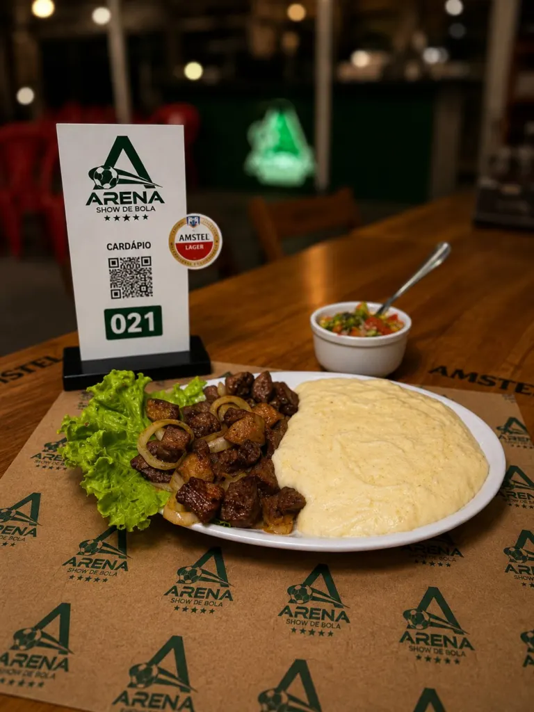 Carne do sol com pirão de aipim e vinagrete